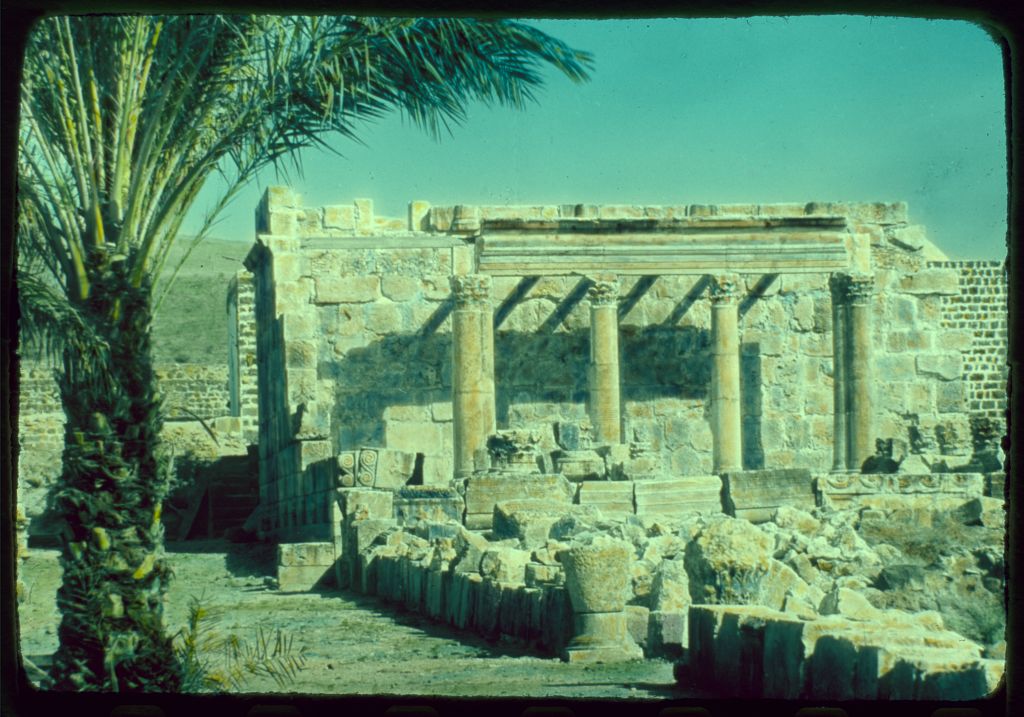 Ancient synagogue at Capernaum on the Sea of Galilee, Israel